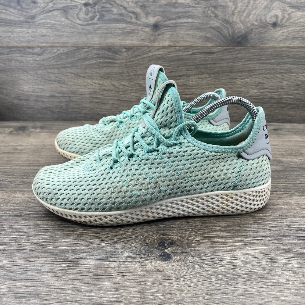 Adidas‎ Women's Tennis HU Pharrell Shoes Size 5 Green BA7828 Sneakers Lace Up